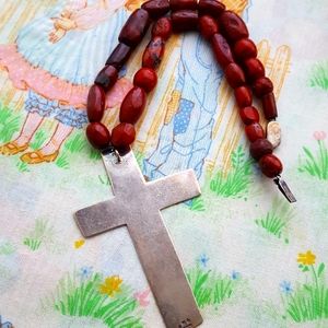 🌙Huge SIGNED Sterling Cross Red Jasper Richard Lindsay
